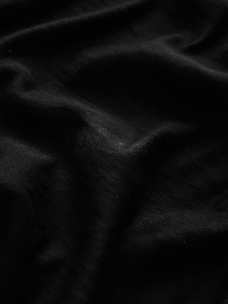 Black Relaxed Fit Drawstring Hem Shirt - Image 6 of 6