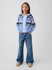 Gap Blue/Pink Stripe CashSoft Zip-Up Knitted Hoodie (4-13yrs) - Image 3 of 6