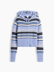 Gap Blue/Pink Stripe CashSoft Zip-Up Knitted Hoodie (4-13yrs) - Image 5 of 6