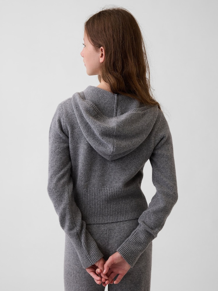 Grå - Gap CashSoft Zip-Up stickad huvtröja (4-13år) - Bild 2 av 6
