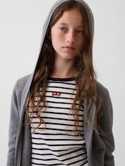 Grå - Gap CashSoft Zip-Up stickad huvtröja (4-13år) - Bild 4 av 6