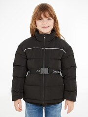 Calvin Klein Jeans Girls Logo Tape Belt Jacket - Image 1 of 6