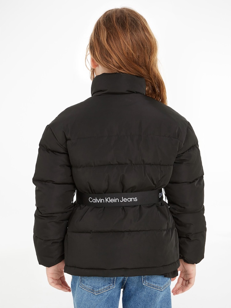 Calvin Klein Jeans Girls Logo Tape Belt Jacket - Image 2 of 6 Calvin Klein Jeans Girls Logo Tape Belt Jacket - Image 2 of 6