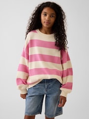 Gap Pink Stripe Oversized Sweater (4-13yrs) - Image 1 of 5