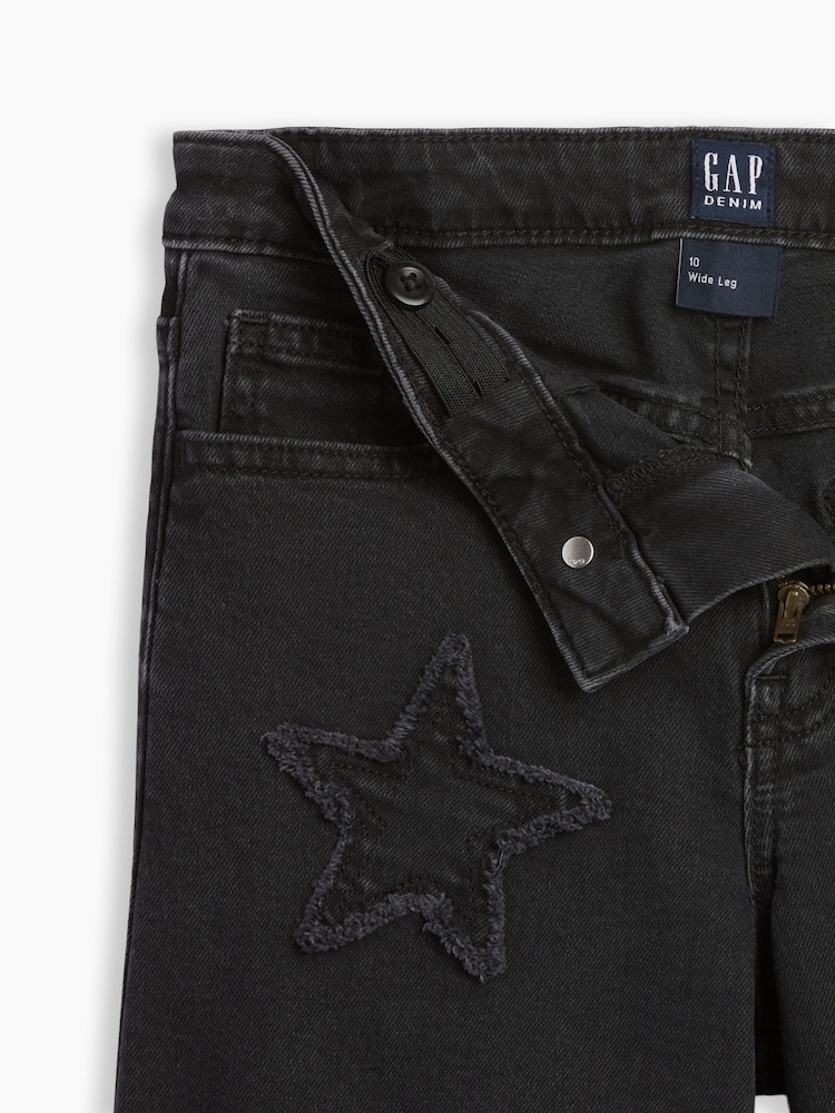 Gap Black Star High Waisted Wide-Leg Ankle Jeans (5-13yrs) - Image 3 of 3 Gap Black Star High Waisted Wide-Leg Ankle Jeans (5-13yrs) - Image 3 of 3