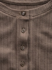 Braun - Gap Rib Henley Long Sleeve T-Shirt (5-13yrs) - Bild 4 von 4