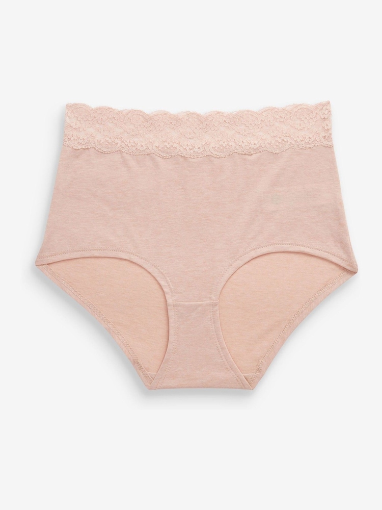 Grey Marl/Pink/Plum Full Brief Lace Knickers 4 Pack - Image 8 of 11