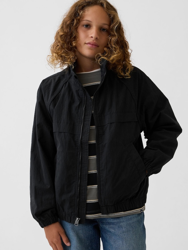 Gap Black Relaxed Track Jacket (4-13yrs) - Image 1 of 5 Gap Black Relaxed Track Jacket (4-13yrs) - Image 1 of 5