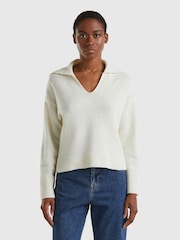 Benetton Oversized Wool Blend Collar Jumper - Image 1 of 3
