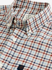 White/Blue/Red Short Sleeve Gingham Stretch Oxford Shirt - Image 6 of 7