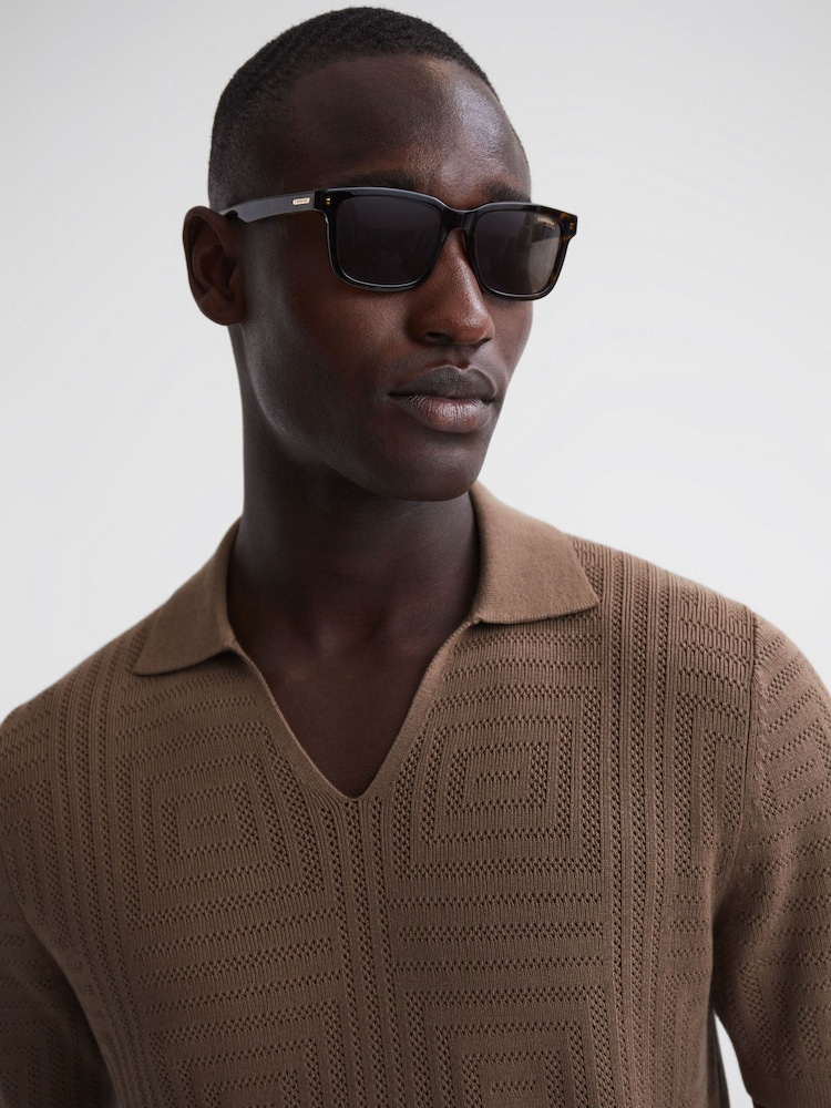 Reiss Brown Carrera Eyewear Square Tortoiseshell Sunglasses - Image 2 of 4