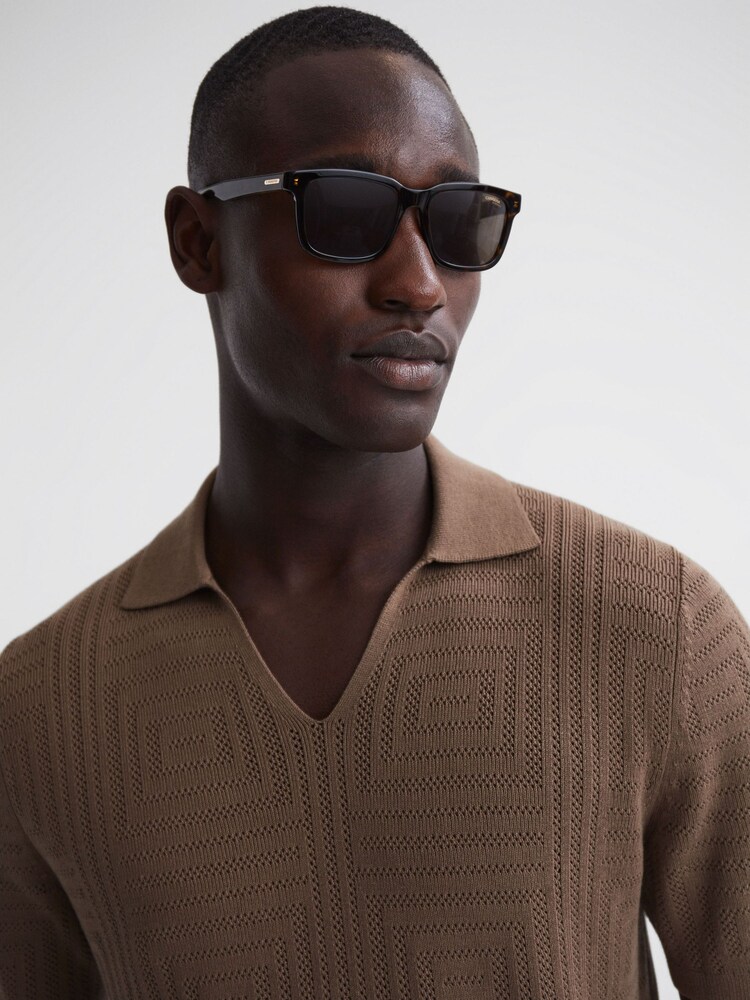 Reiss Brown Carrera Eyewear Square Tortoiseshell Sunglasses - Image 2 of 4 Reiss Brown Carrera Eyewear Square Tortoiseshell Sunglasses - Image 2 of 4