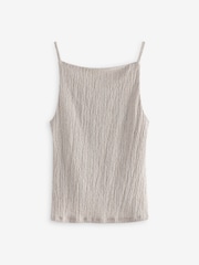 Neutral Stone Square Neck Textured Sleeveless Top - Image 5 of 6