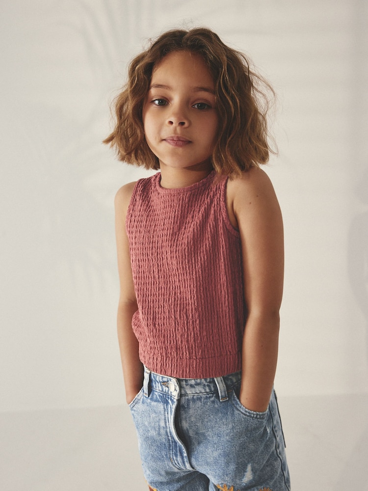 Rust Brown Textured Vest (3-16yrs) - Image 1 of 7