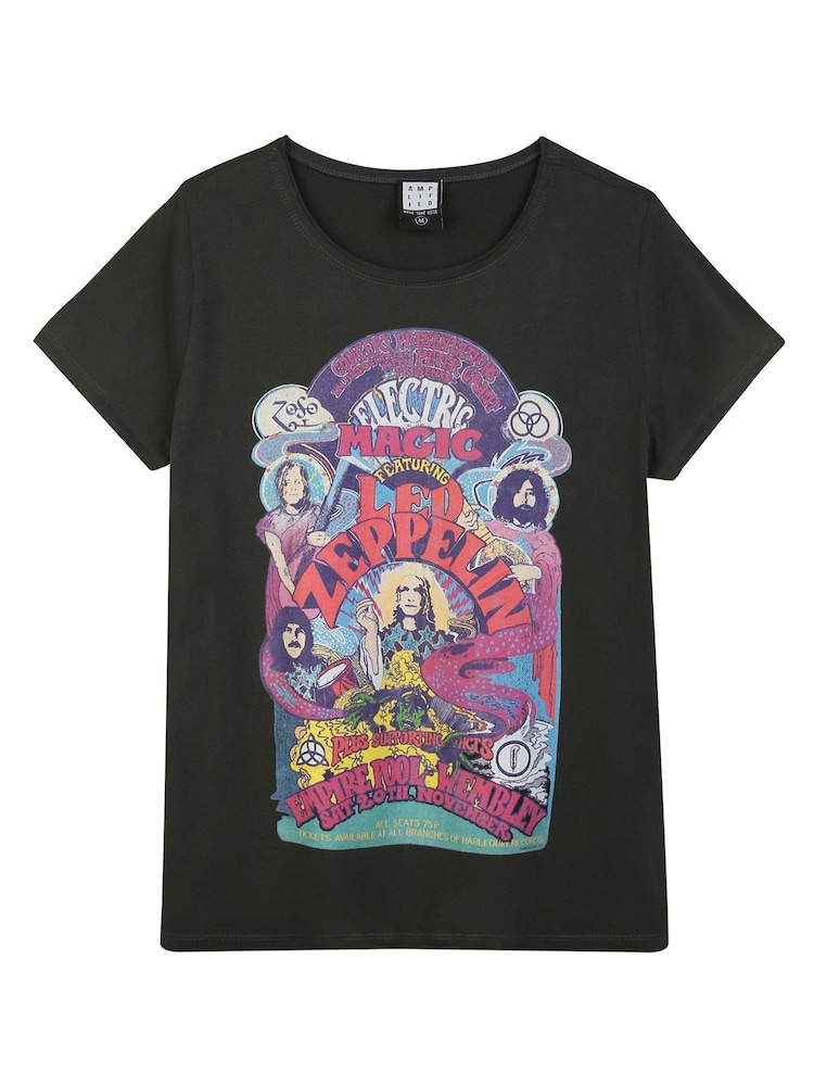 Amplified Grey Led Zeppelin Electric Magic 100% Cotton T-Shirt - Image 4 of 4