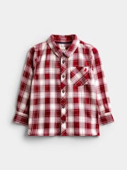 JoJo Maman Bébé Dark Red Check Shirt & Trouser Set - Image 3 of 8