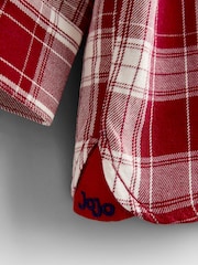 JoJo Maman Bébé Dark Red Check Shirt & Trouser Set - Image 8 of 8