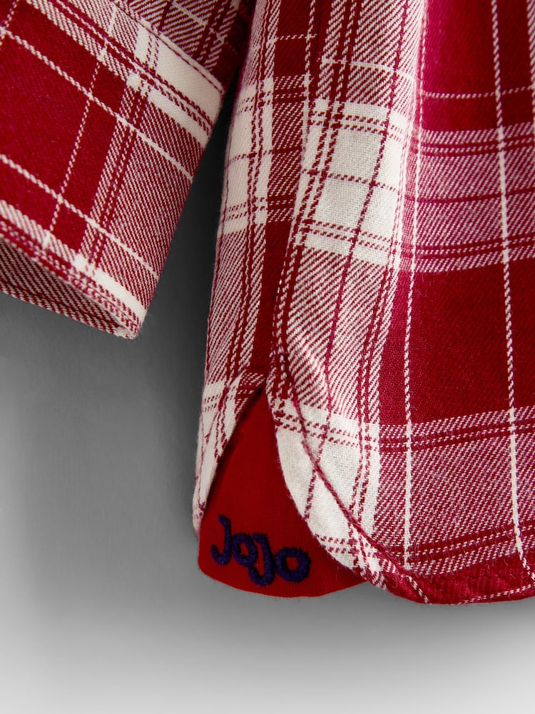 JoJo Maman Bébé Dark Red Check Shirt & Trouser Set - Image 8 of 8