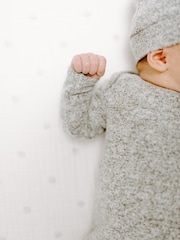 aden + anais Grey Snuggle Knit Knotted Gown And Hat Gift Set - Image 2 of 5