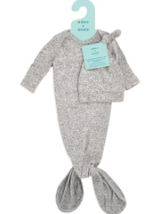 aden + anais Grey Snuggle Knit Knotted Gown And Hat Gift Set - Image 5 of 5