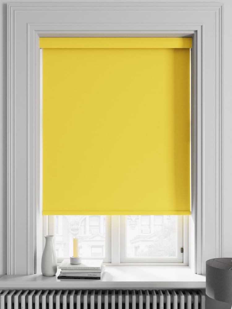 Lemon Yellow Haig Made To Measure Blackout Roller Blind - Image 1 of 3