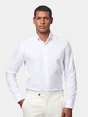 Peckham Rye White Oxford Long Sleeve 100% Cotton Shirt - Image 1 of 7