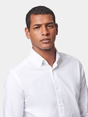 Peckham Rye White Oxford Long Sleeve 100% Cotton Shirt - Image 3 of 7