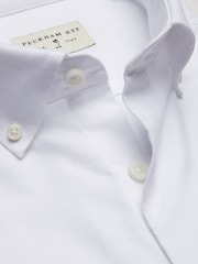 Peckham Rye White Oxford Long Sleeve 100% Cotton Shirt - Image 6 of 7