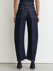 Reiss Dark Blue Levitt Petite Barrel-Leg Jeans - Image 5 of 8