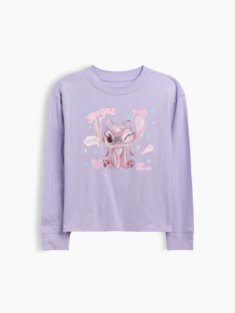Gap Purple Disney Lilo and Stitch Oversized Graphic T-Shirt (4-13yrs) - Image 1 of 3