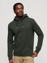Superdry Dark Olive Marl Essential Logo Hoodie - Image 1 of 6