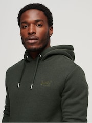 Superdry Dark Olive Marl Essential Logo Hoodie - Image 3 of 6