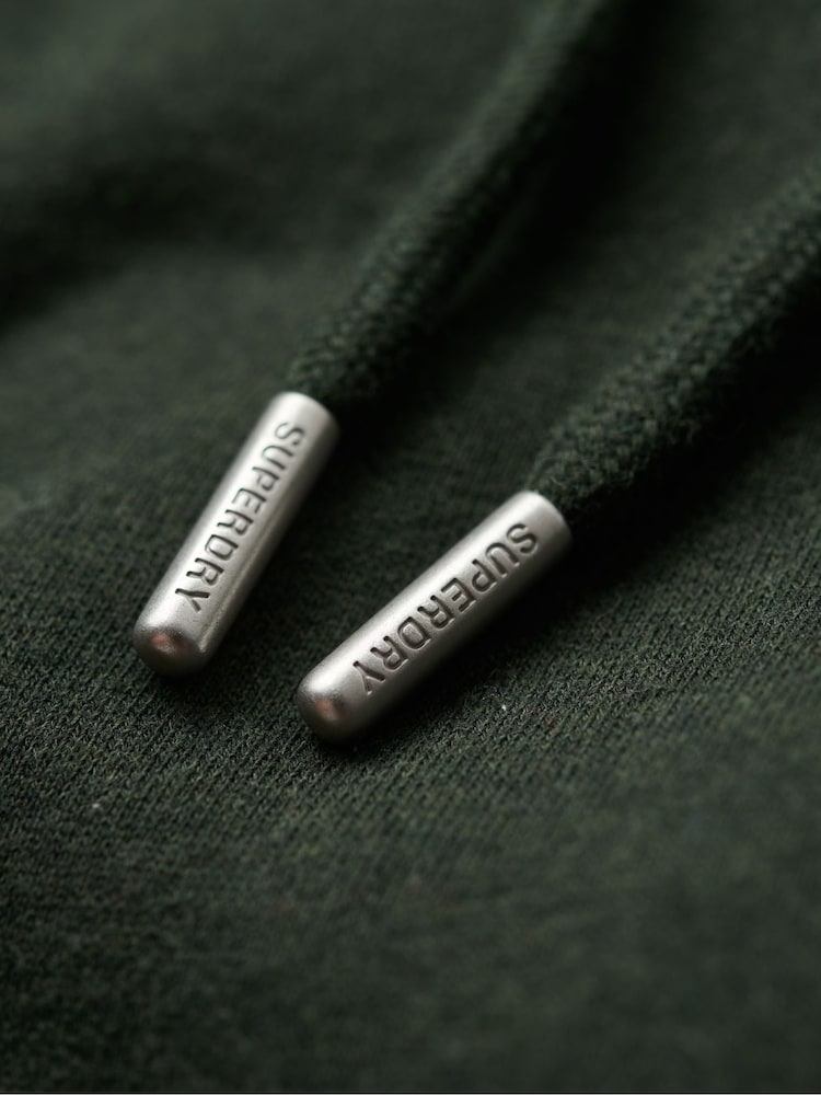 Superdry Dark Olive Marl Essential Logo Hoodie - Image 6 of 6