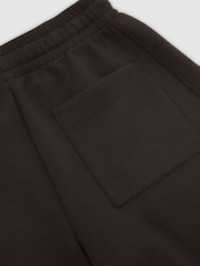 Reiss Dark Chocolate Brown Abigail Petite Premium Interlock Barrel-Leg Joggers - Image 6 of 7