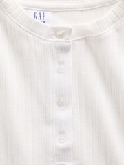 Weiß - Gap Rib Henley Long Sleeve T-Shirt (5-13yrs) - Bild 4 von 4