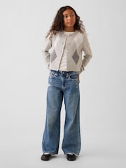 Gap Grey Argyle CashSoft Cardigan (4-13yrs) - Image 3 of 5