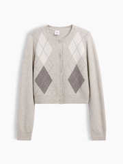 Gap Grey Argyle CashSoft Cardigan (4-13yrs) - Image 4 of 5