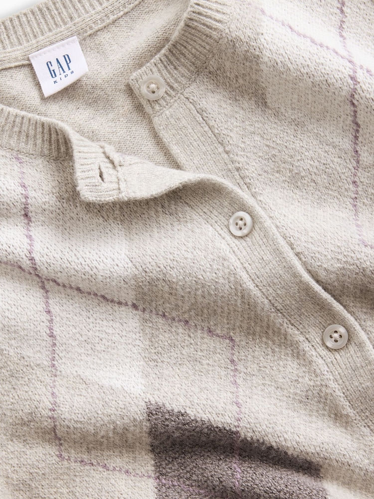Gap Grey Argyle CashSoft Cardigan (4-13yrs) - Image 5 of 5 Gap Grey Argyle CashSoft Cardigan (4-13yrs) - Image 5 of 5
