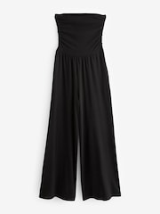 Black Bandeau Summer 100% Cotton Jumpsuit - Image 5 of 6