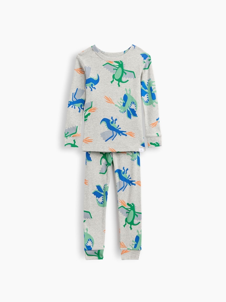 Gap Grey Brushed Cotton Dragon Pyjamas Set (6mths-5yrs) - Image 1 of 1 Gap Grey Brushed Cotton Dragon Pyjamas Set (6mths-5yrs) - Image 1 of 1