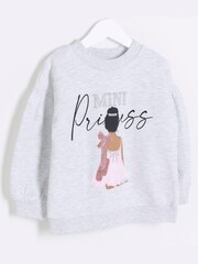River Island Girls Grey Ballet Graphic Sweat Top - Image 2 of 3