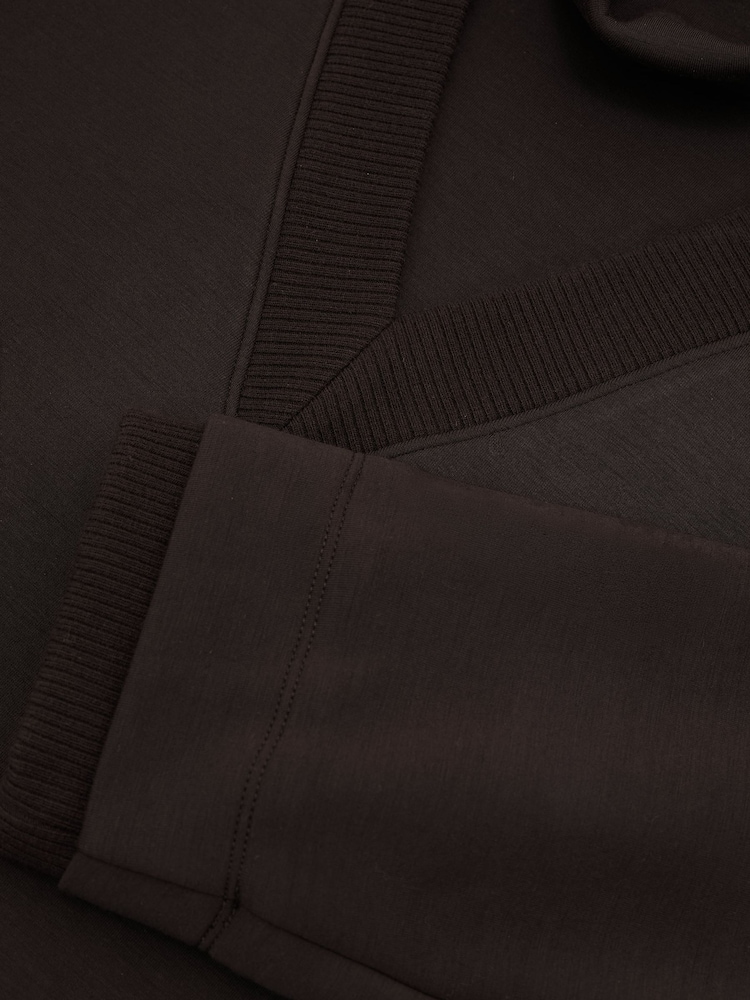Reiss Dark Chocolate Brown Abigail Premium Interlock Double-Layer Sweatshirt - Image 7 of 7 Reiss Dark Chocolate Brown Abigail Premium Interlock Double-Layer Sweatshirt - Image 7 of 7