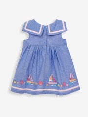 JoJo Maman Bébé Blue Sailboat Baby Dress with Knickers - Image 2 of 6