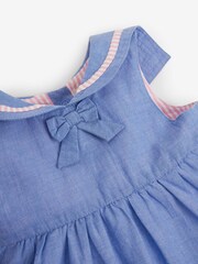 JoJo Maman Bébé Blue Sailboat Baby Dress with Knickers - Image 4 of 6