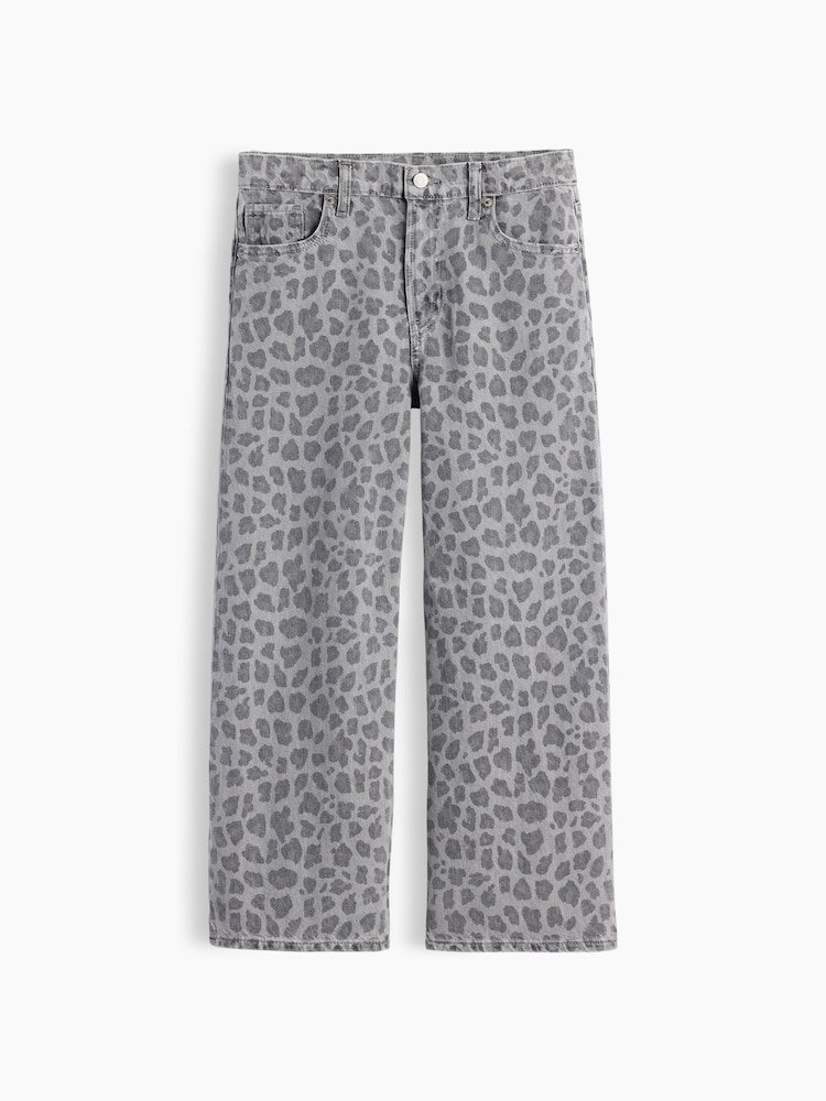 Leopardo gris - Vaqueros de tiro bajo y pernera ancha Stride con bolsillos con lazo de Gap (5-13 años) - Imagen 1 de 2 Leopardo gris - Vaqueros de tiro bajo y pernera ancha Stride con bolsillos con lazo de Gap (5-13 años) - Imagen 1 de 2