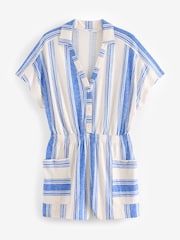 Blue/Ecru Stripe Summer Playsuit - Image 6 of 7