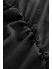 Black Ruched Cap Sleeve A-Line Maxi Dress - Image 6 of 6