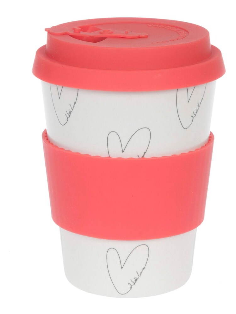 Sophie Allport Pink Hearts Bamboo Travel Mug - Image 1 of 1