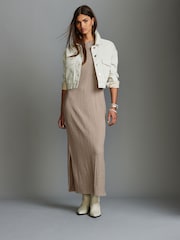 Stone Short Sleeve Textured Column Jersey Dress - Image 2 of 6