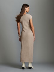 Stone Short Sleeve Textured Column Jersey Dress - Image 3 of 6